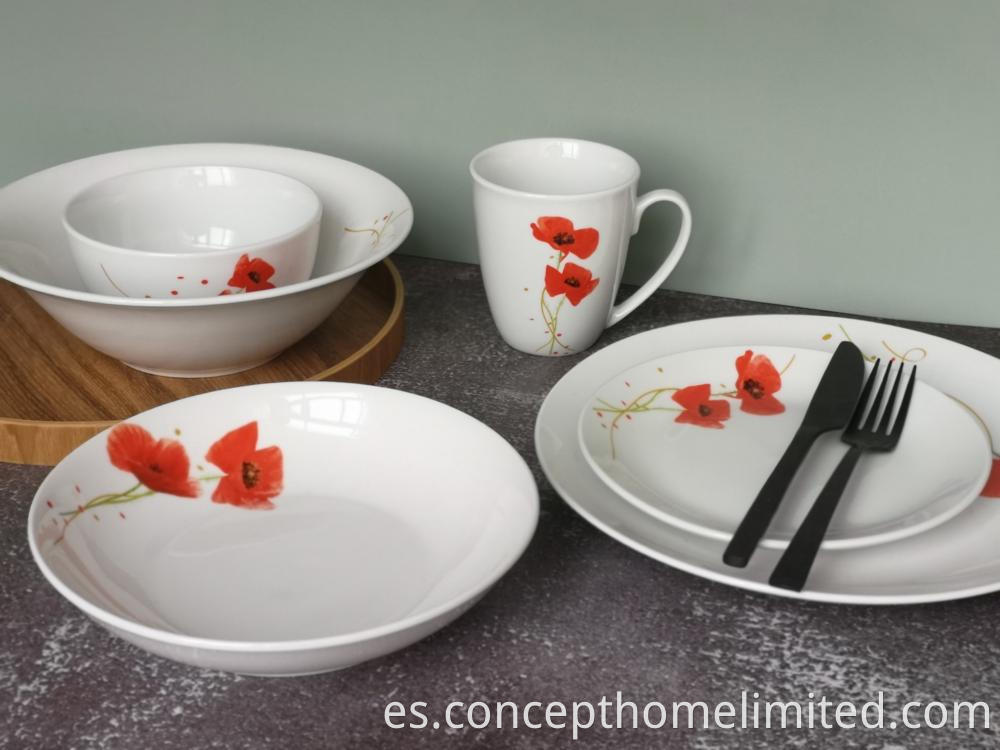 Porcelain Dinner Set With Side Decal Ch22067 07 1